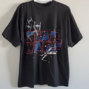 Vintage Unisex Novel Teez Black Graphic Star Wars Cotton T-Shirt Size L
